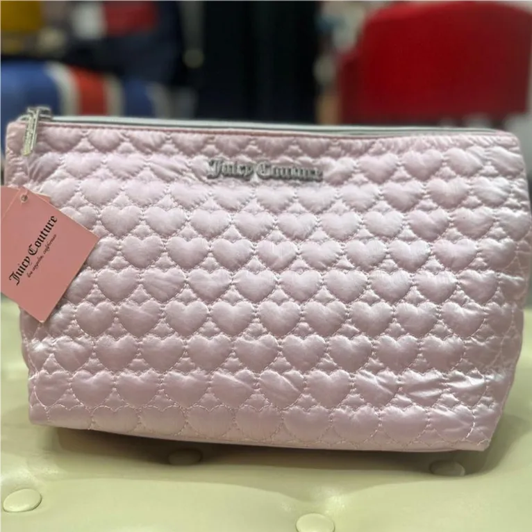 Necessaire Juicy Couture Feminina Rosa Claro Retangular Coração Original - Image 4