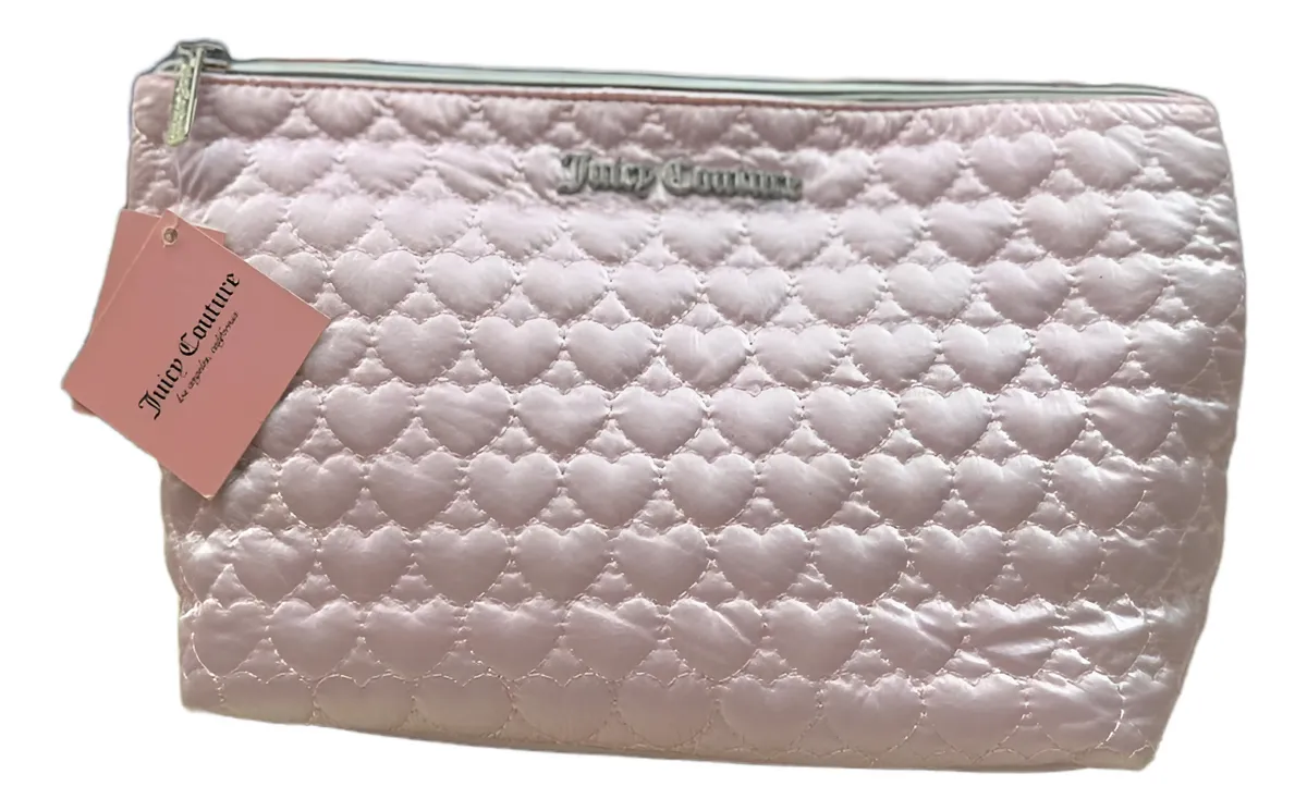 Necessaire Juicy Couture Feminina Rosa Claro Retangular Coração Original - Image 2