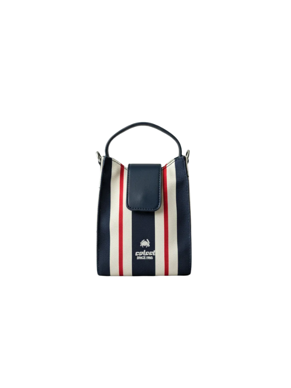 Bolsa Tote Colcci Feminina Listrada Azul Com Alça Curta